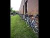 Bicycles Surround School in Eudora, Kansas - Parked bicycles surround a school in Eudora, Kansas during the 2010 Biking Across Kansas tour.