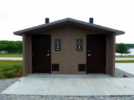 Louisburg Middle Creek State Fishing Lake - Restrooms - Louisburg Middle Creek State Fishing Lake has nearly new restroom facilities, with ADA-compliant pit toilets. However, there is no electricity or running water available at the lake.