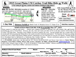 Cowboy Trail Bike Ride/Walk for UMM Missions